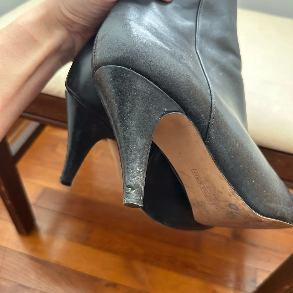 Vince Camuto Black Leather Ankle Boots - Picture 7 of 9